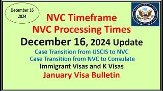 NVC Processing Times As of December 16, 2024 | January 2025 Visa Bulletin