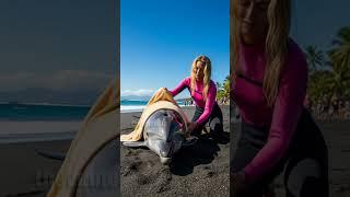Surfer Rescues Stranded Dolphin In Need Of Help! #rescue #animals #wildlife