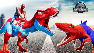 Pro 8 SuperHero Dinosaurs Team |SPIDER-MAN Dinosaur spectacular Transformation with Hulk, Venom..|