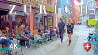 Switzerland Zurich  Stroll through Old Town / Shopping & Food Streets / Niederdorf 4K