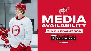 Simon Edvinsson on his first Training Camp with the Red Wings