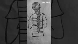 Girl with long hair | easy drawing | Ruby Art World... #shorts #pencildrawing #sketch #art