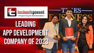 Techno Exponent won Times Business Awards 2023 as Leading App Development Company of the Year