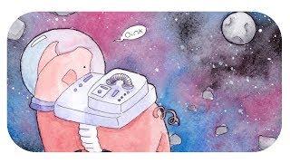 Space Pig! watercolour painting