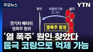 [과학한스푼] 전기차 배터리 '열 폭주' 원인 찾았다...음극 코팅으로 억제 가능 / YTN