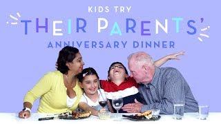 Kids Try Their Parents' Anniversary Dinner | Kids Try | HiHo Kids