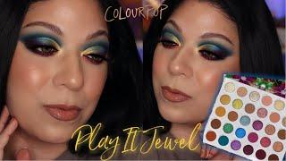 COLOURPOP PLAY IT JEWEL PALLETE & PARTY PROOF PRIMER!! | Tutorial | Swatches/Comp | Hazelbeauty89