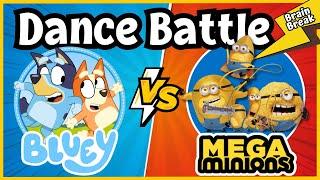 Dance Battle: Bluey Vs Minions | Brain Break | Brain Breaks for kids | Kids exercise | Freeze Dance