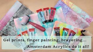 Gel Prints, Finger Painting, Brayering: Amsterdam Acrylics Do It All!
