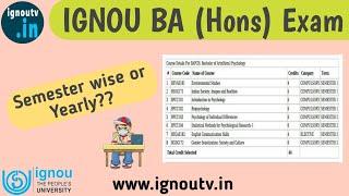 IGNOU BA (Hons) Exam yearly or semester wise ?  || IGNOU TV || IGNOUTV Shorts ||