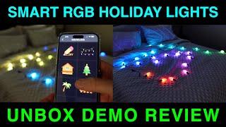 Colorful Smart LED Holiday Christmas Lights RGB House Tree Yard Unbox Demo Review