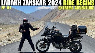 Extreme Ladakh Zanskar 2024 Ride Begins | 4 Riders | Ep-01 Delhi To Sissu Himachal at 45 Degrees |