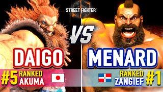 SF6  Daigo (#5 Ranked Akuma) vs MenaRD (#1 Ranked Zangief)  SF6 High Level Gameplay