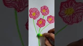 Oil pastel drawing #flowers #shorts #satisfying #creative #treanding #youtubeshorts #ytshorts