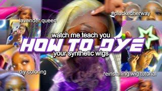 HOW TO DYE AND REINSTALL YOUR SYNTHETIC WIGS | amirajestiine 