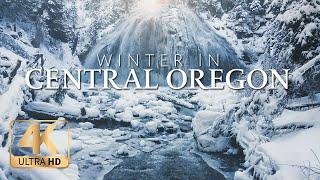 OREGON IN WINTER 4K | Central Oregon in Ultra HD - Drone views over snowy mountains and waterfalls