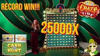 25000X CRAZY TIME NEW RECORD WIN!! 25000X CASH HUNT!!