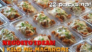 1 KILO LANG NG MACARONI 22 PACKS NA ANG MAGAGAWA! NEGOSYO IDEAS!