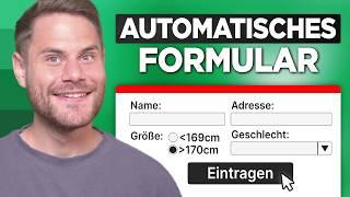 Einfaches Formular für Excel Tabelle erstellen