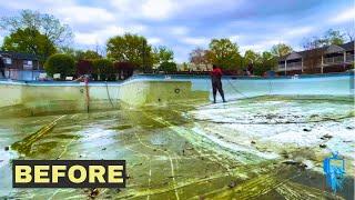 can it be restored ? | EP 6 | Pool Transformation | Time-lapse | pressure washing