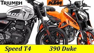 Triumph Speed T4 vs KTM 390 Duke | Compare KTM 390 Duke And Triumph Speed T4 | Differeces|@RajuSNair