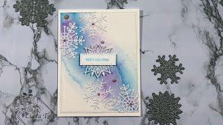 Watercolour Sparkling Snowflake Christmas Card | 12 Weeks of Christmas Week 9