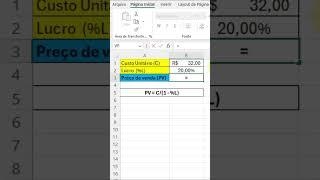 Formula to calculate the selling price with profit in excel!