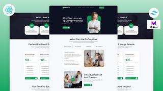 Mind Leap Mental Wellness Website - React JS & Tailwind CSS Full Course