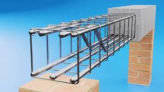 BEAM REINFORCEMENT DETAILS WITH HANGER BARS - ANCHOR BARS - STIRRUPS - ANIMATION VIDEO