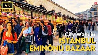 Istanbul, TurkeyEminonu Bazaar 4K Walking Tour | Best Markets for Shopping, Street Foods