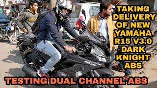 Yamaha R15 V3.0 Dark Knight Dual Channel ABS 1st Delivery Lucknow