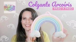 #DIY: Colgante #Arcoiris  (Paso a paso) // decora tu cuarto fácil // Arcoiris en lana sin tejer 