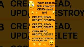 SQL Quiz Challenge! What Does CRUD Mean?  | Learn SQL Fast!