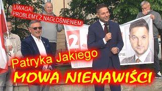 Mowa nienawiści Patryka Jakiego w Tychach - zadymiarz próbował zrobić awanturę, ale najlepsze...