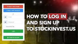 How to Log In and Sign Up to StockInvest.us