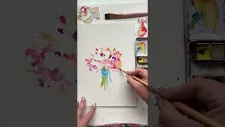 Paint this easy watercolor bouquet! #watercolor #watercolorforbeginners #easyart