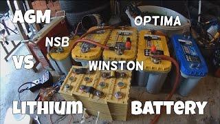 Load Test Lithium VS AGM Battery Winston Optima NSB (USED)