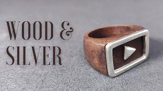 A ring made in Silver and Wood exclusive to Youtube! Silver Button