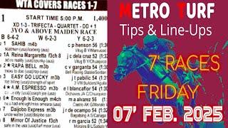 MMTCI LIVE RACING KARERA TIPS FOR FRIDAY | FEB. 7, 2025 | 5:00 PM START | 7 RACES