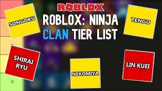 Roblox NINJA Clan Tier List