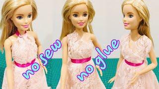 DIY doll clothes NO SEW NO GLUE #diyfordolls #diydollclothes #diydolldresses