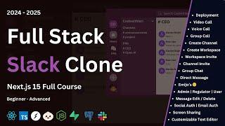 Fullstack Slack Clone: Next.js 15, Postgresql, Supabase, Typescript, Bun, Socket.io, Deployment