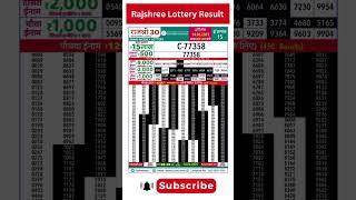 Rajshree 30 Weekly Lottery Result 14 6 2025  | Rajshree Lottery Result Today #shortsvideo