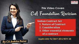 CA Foundation Law Revision | Indian Contract Act (Part 1)| By CA Ankita Patni | May 2020 and onwards