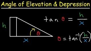 Angle of Elevation and Depression Word Problems Trigonometry, Finding Sides, Angles, Right Triangles