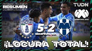 Resumen y goles | Pachuca 5-2 Rayados | Liga Mx AP2022 - Semis IDA | TUDN