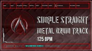 Simple Straight Metal Drum Track 125 BPM (HQ,HD)