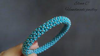 Ажурный жгут из бисера иглой Beaded Bracelet Tutorial Beading #beadedbracelet #beadedjewelry #diy