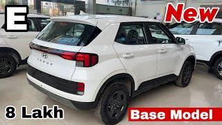 HYUNDAI VENUE E New Updated Model || Venue 2024 Base Model White Colour Review