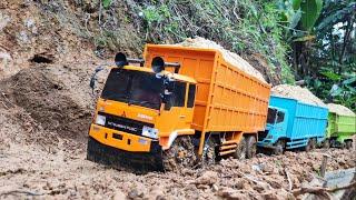 PANTANG MENYERAH Truk Fuso 220Ps Trinton Vs Hino 500 OFROAD Bermuatan Pasir Miniatur Truk Rc